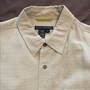 Royal Robbins Men's Light Tan Checkered Shirt